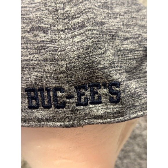Buc-ees Beaver Logo Embroidered Grey Heather Baseball Cap Size S/M Fitted Hat - Picture 5 of 9